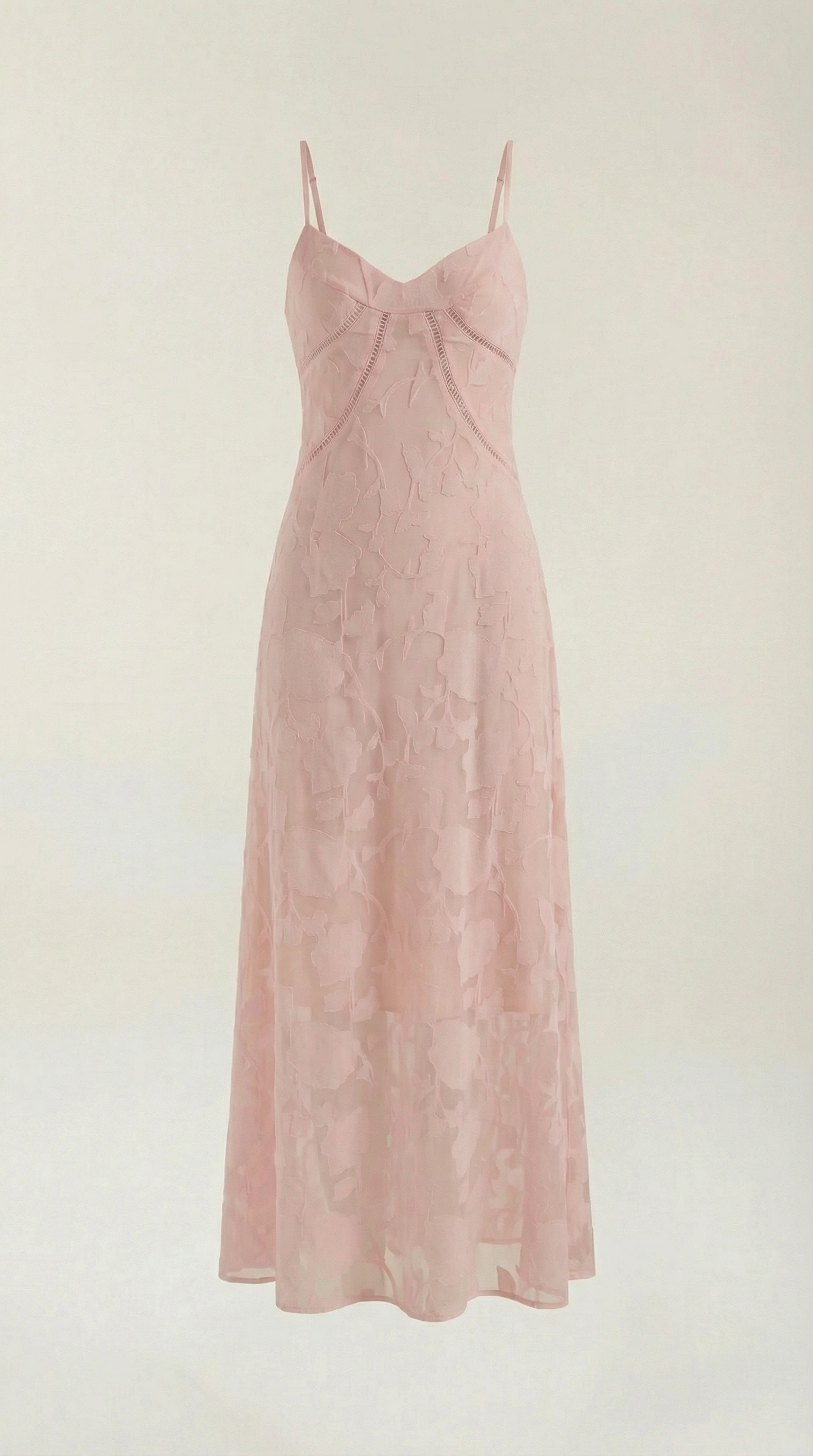 Vestido largo con encaje refinado