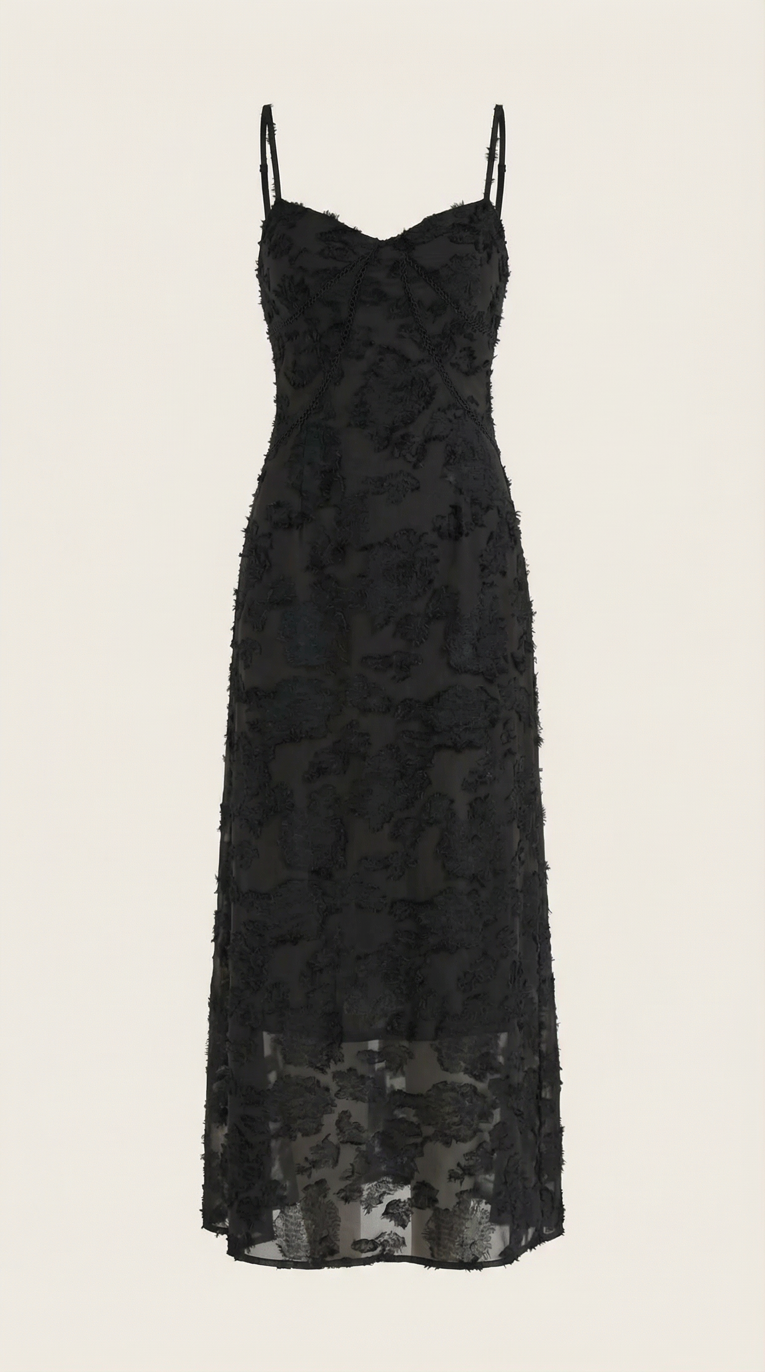 Vestido largo con encaje refinado