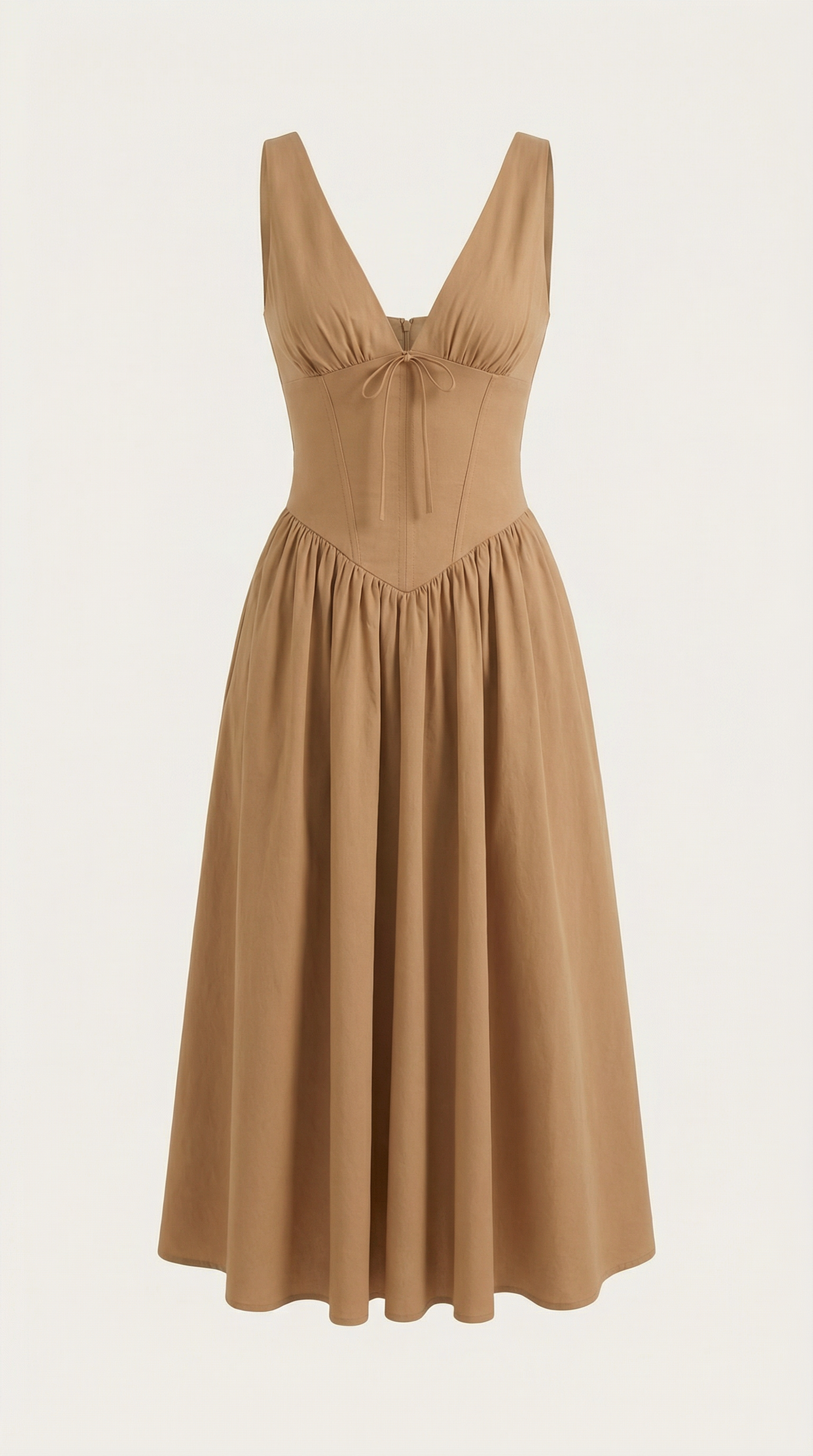 Vestido midi con escote en V