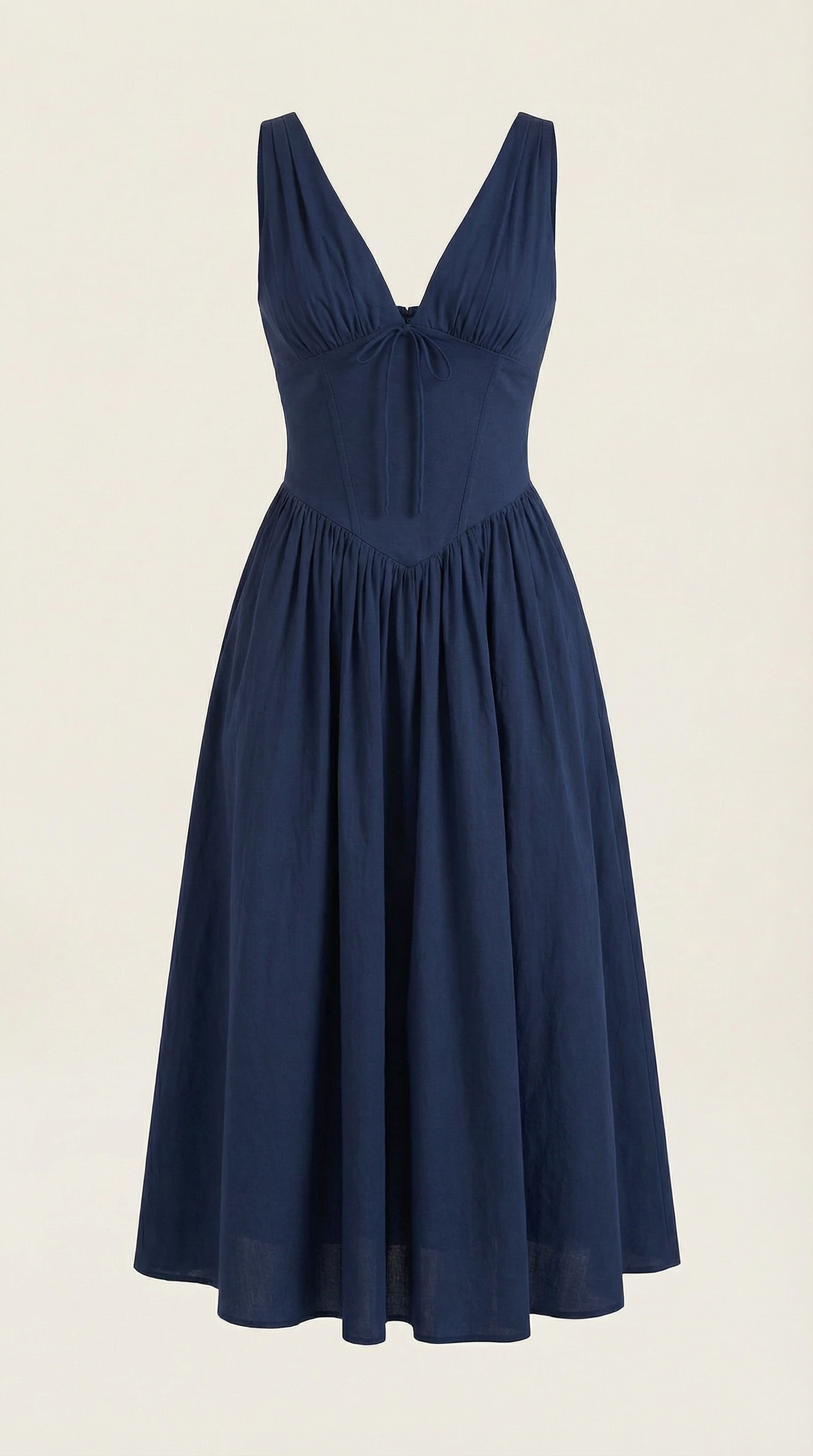 Vestido midi con escote en V