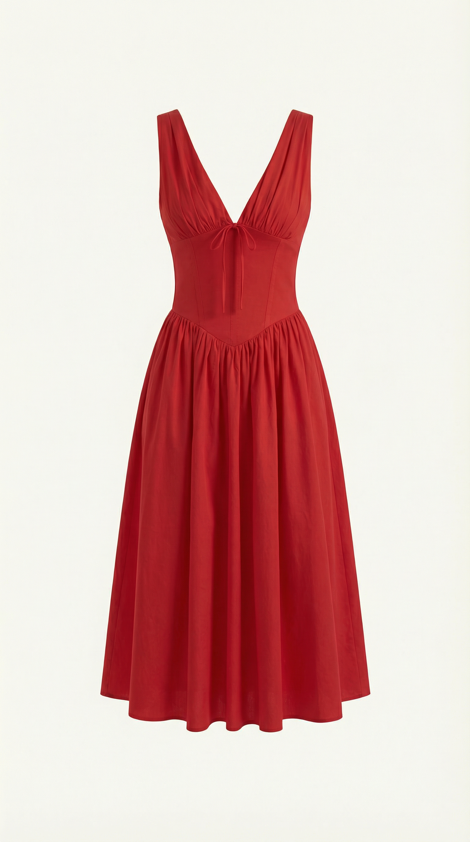 Vestido midi con escote en V