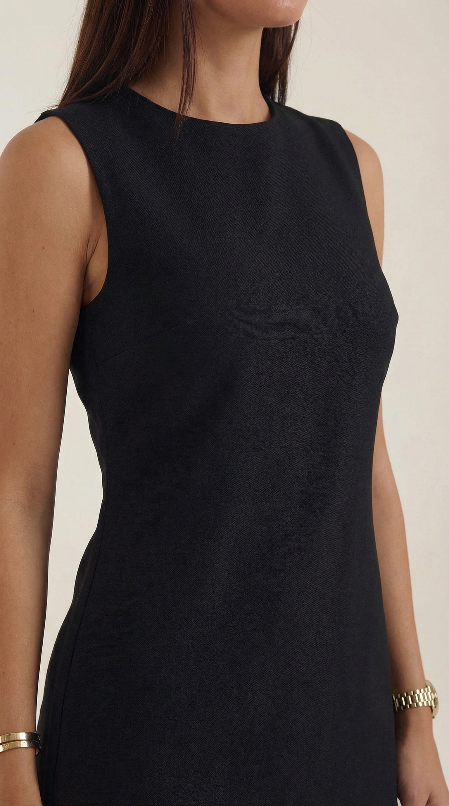 Vestido sin mangas corte A elegante