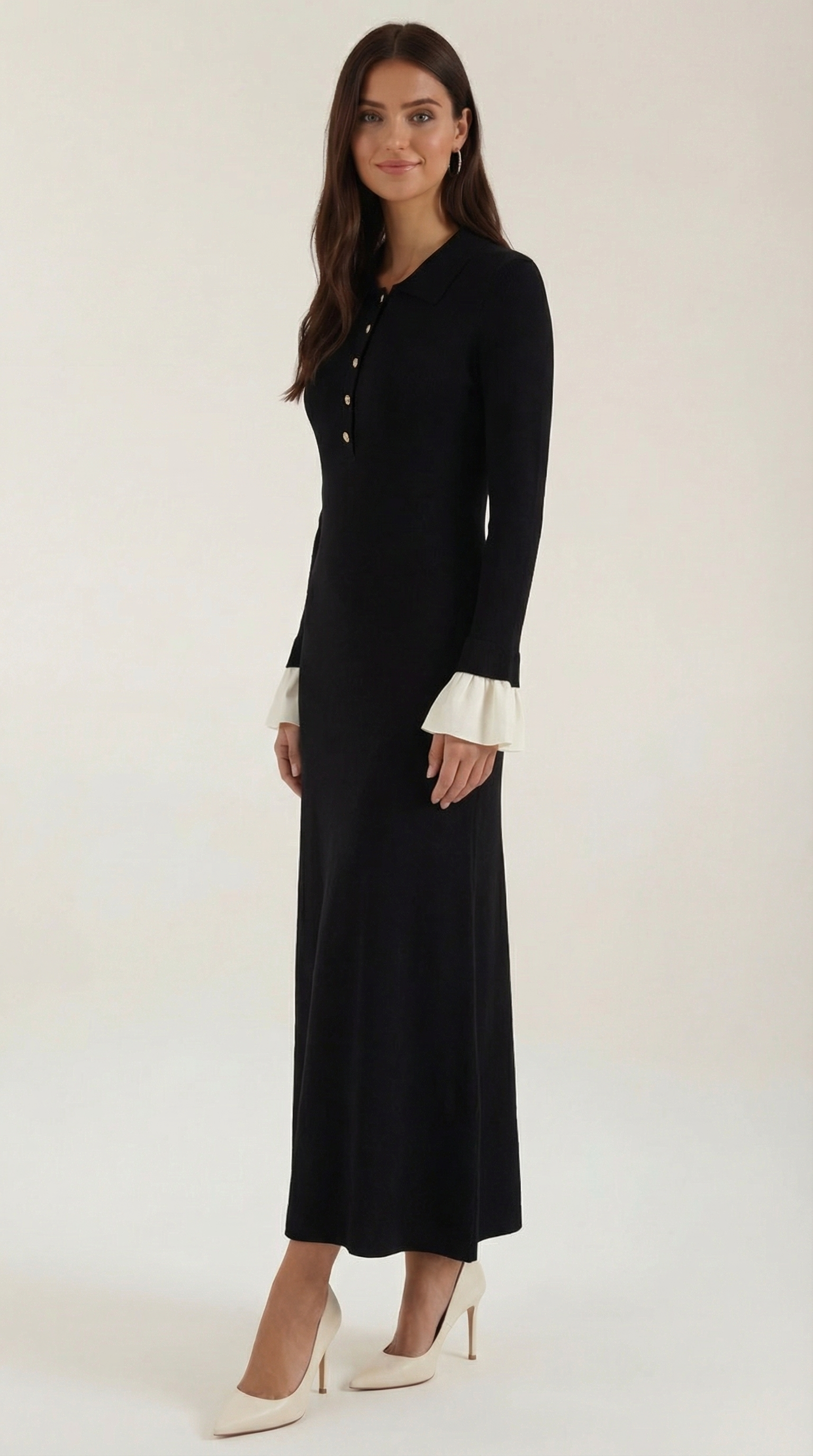 Vestido maxi de punto con diseño sofisticado