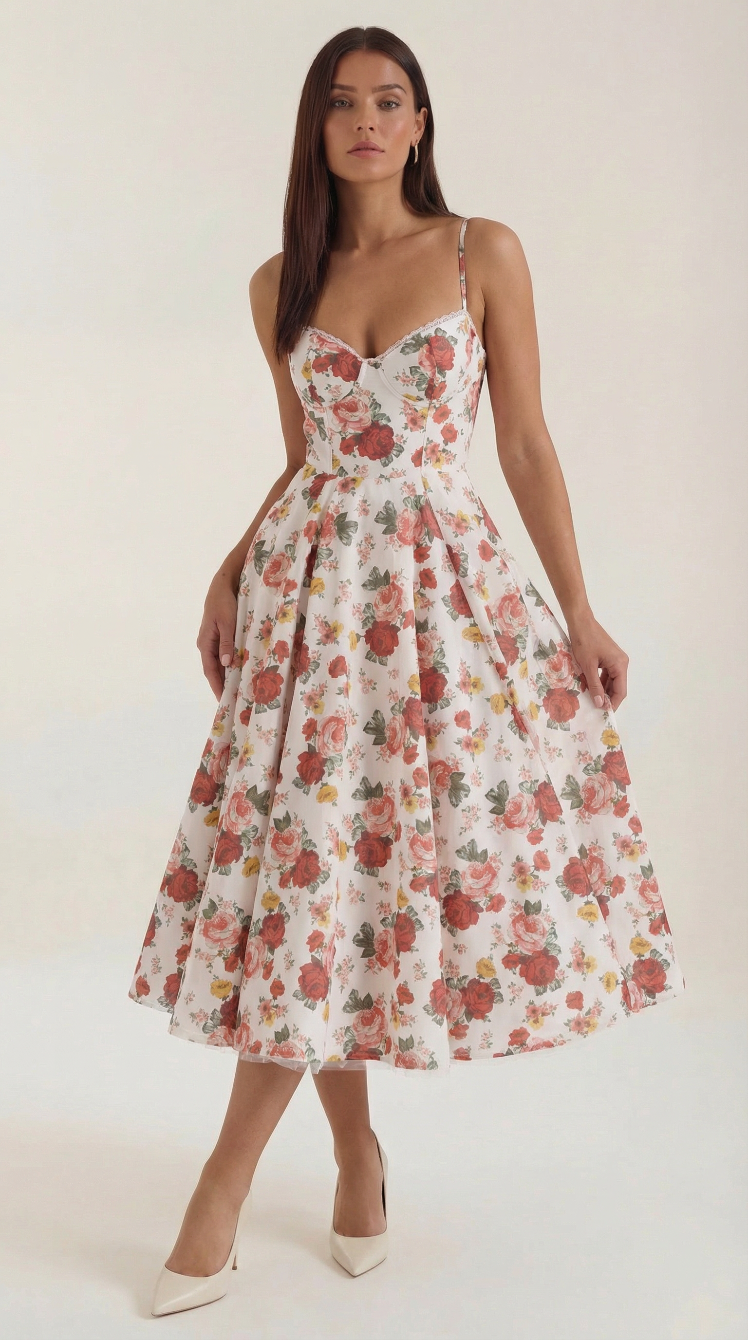 Vestido midi con diseño de tul