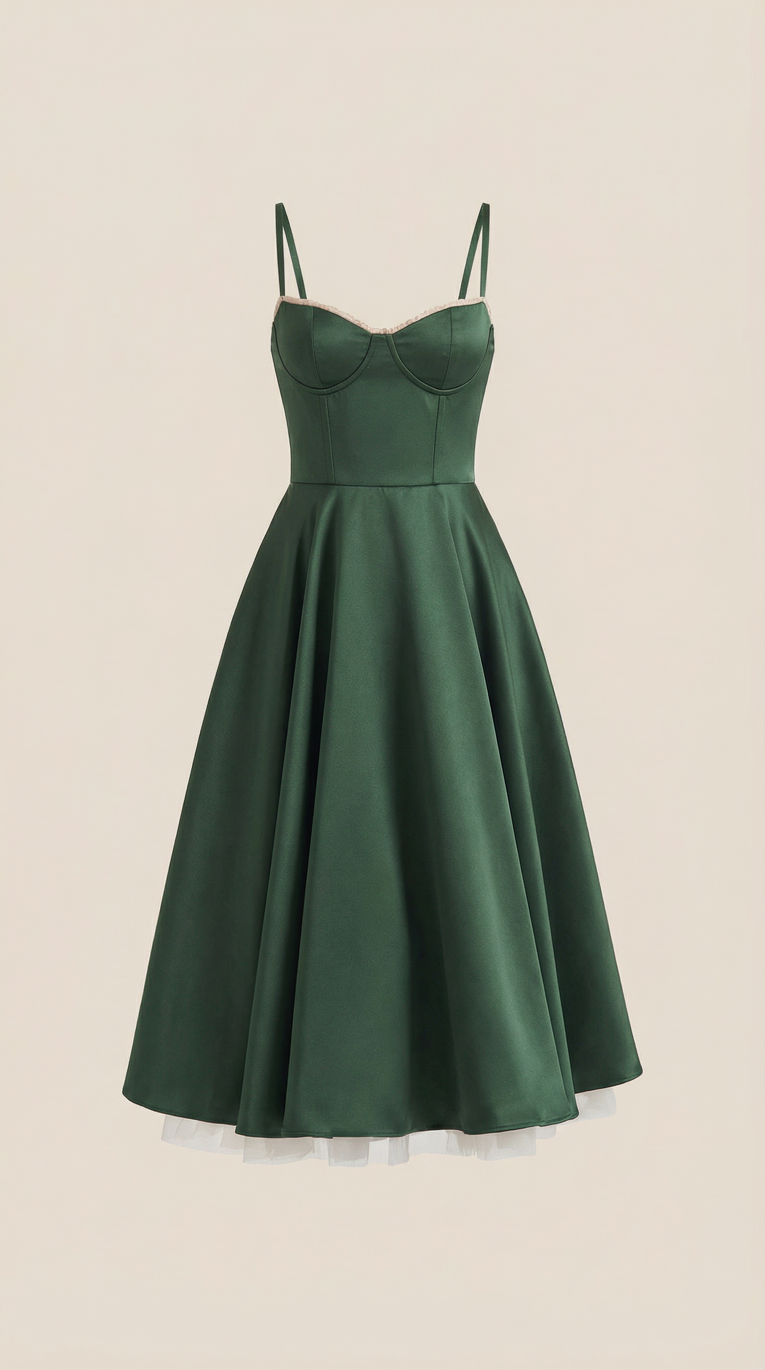 Vestido midi con diseño de tul