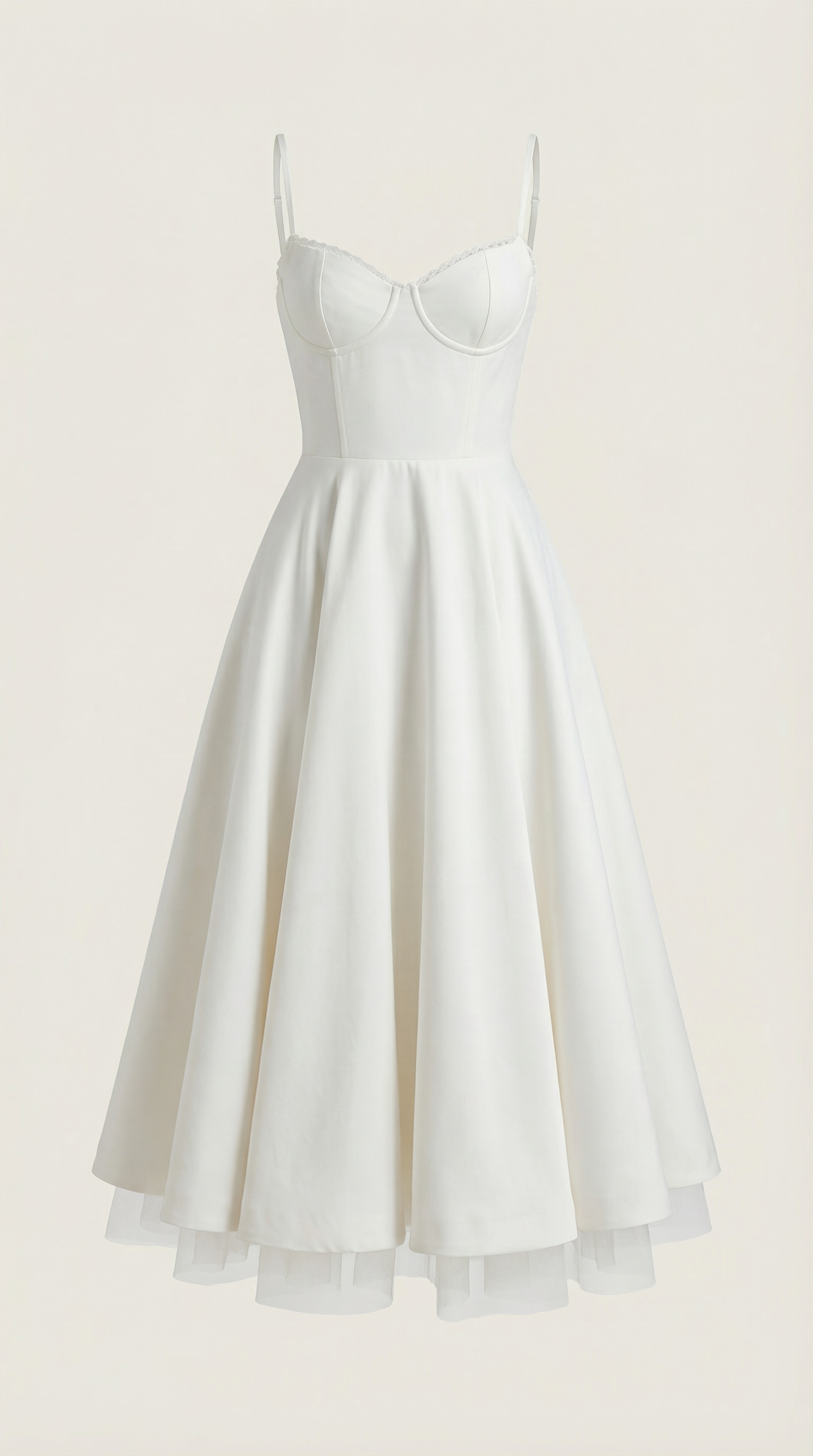 Vestido midi con diseño de tul