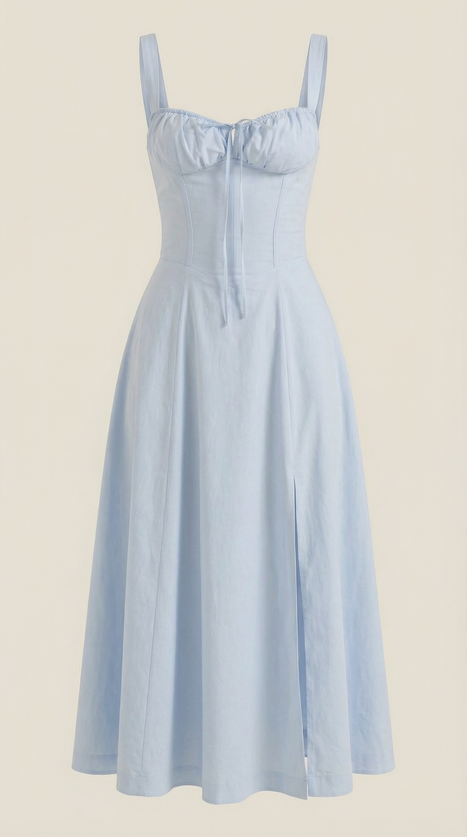 Vestido midi con detalle de cordones