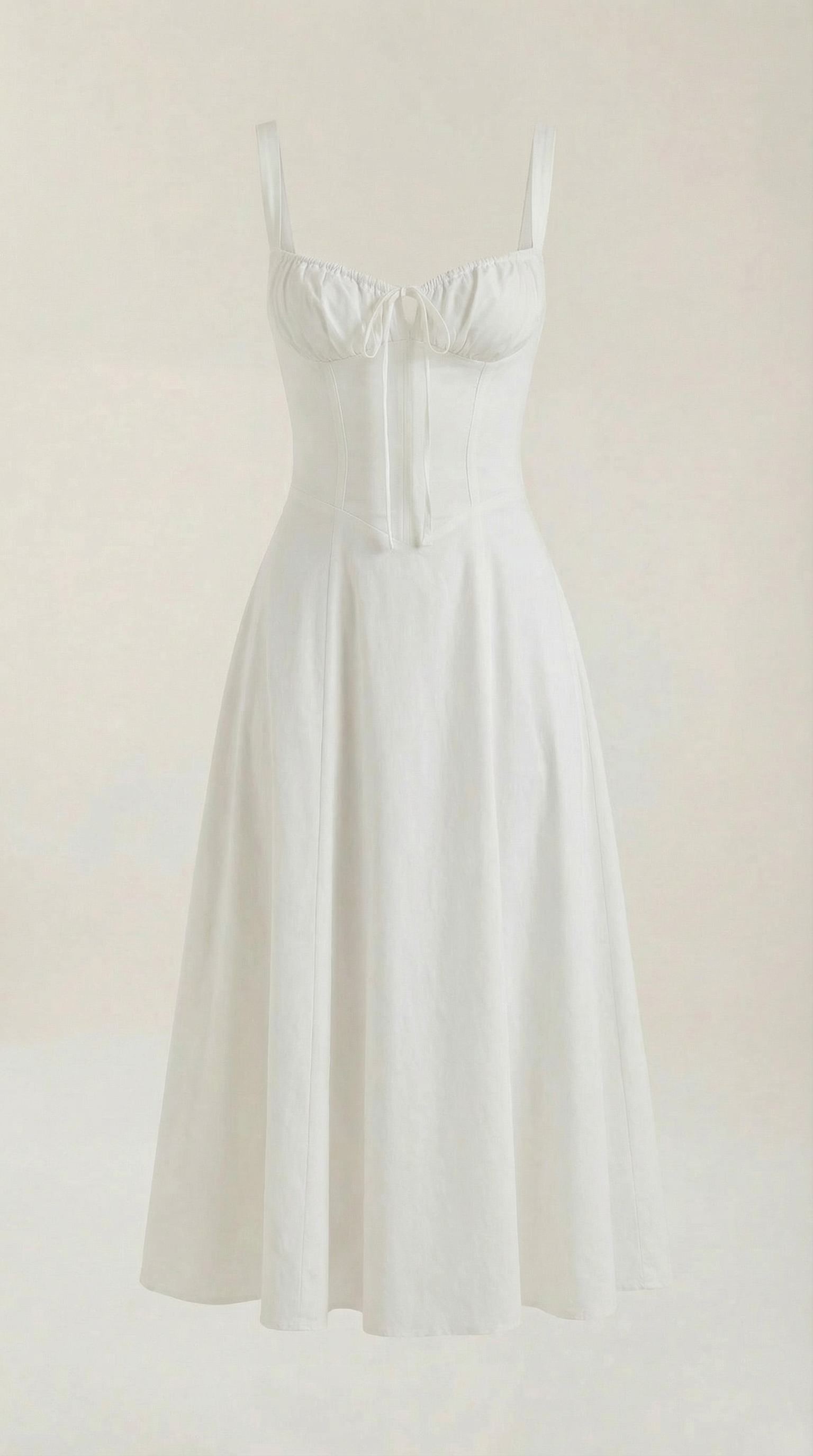 Vestido midi con detalle de cordones