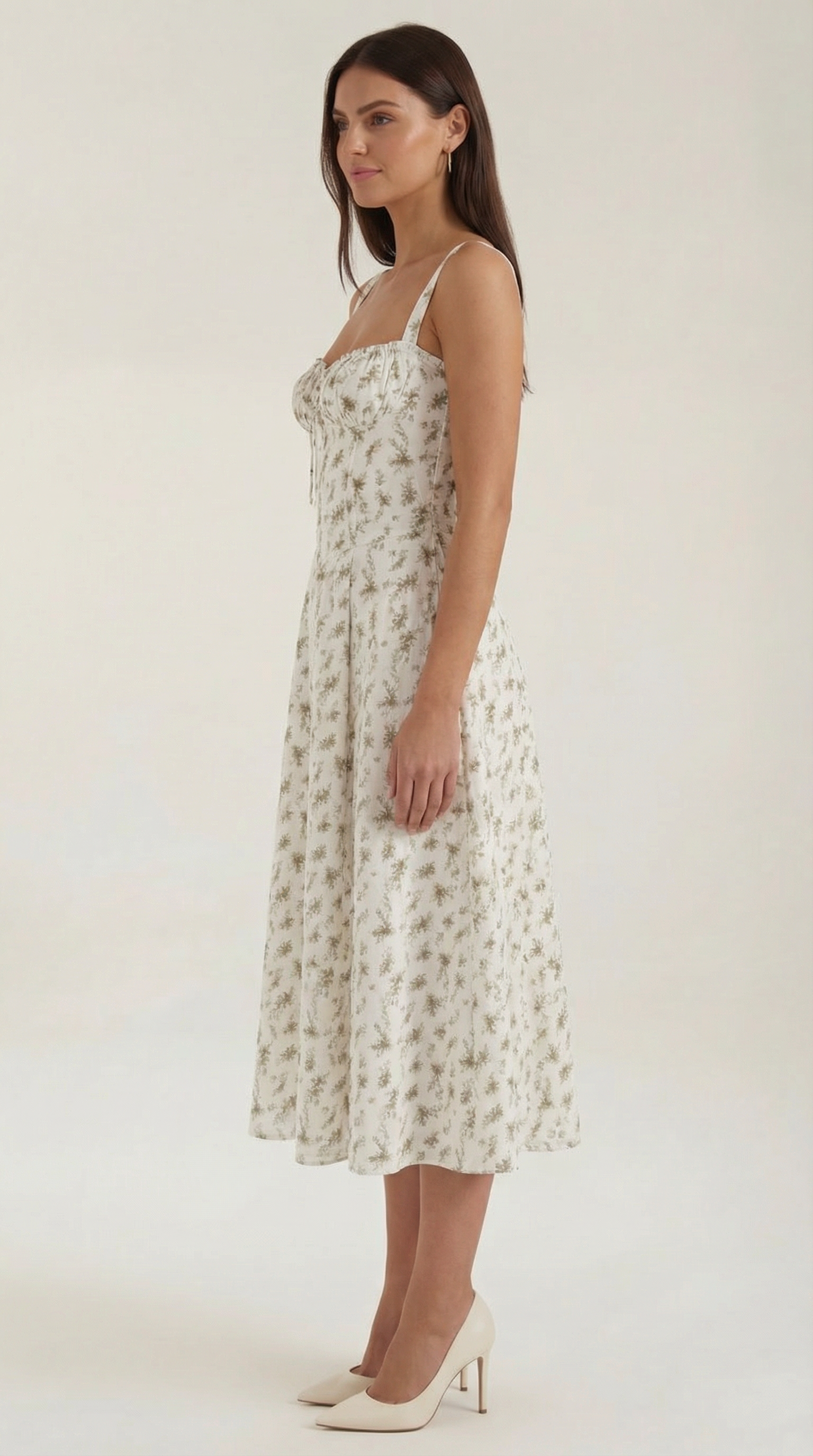 Vestido midi con corte fluido