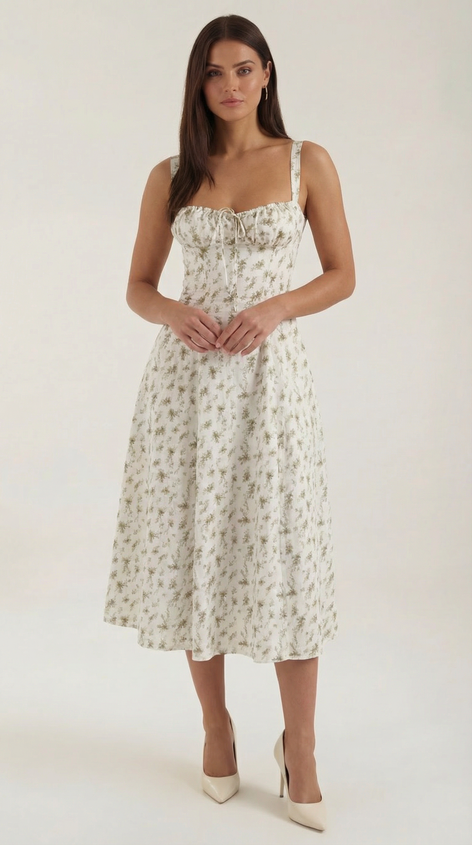 Vestido midi con corte fluido