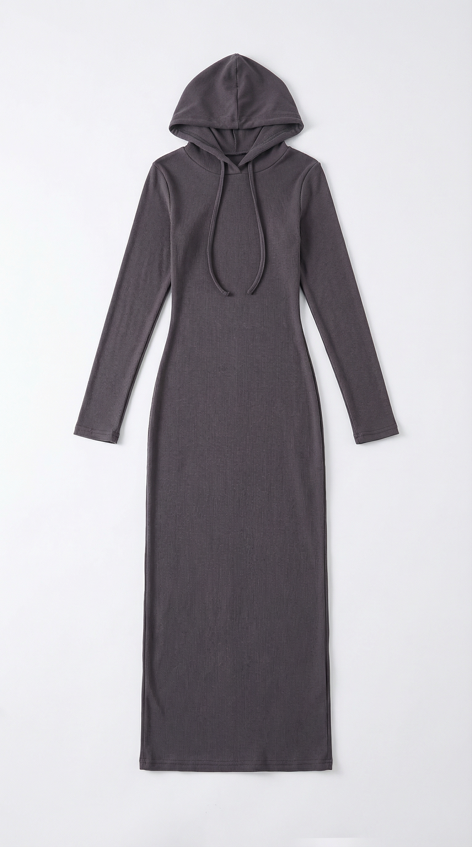 Vestido largo ajustado con capucha