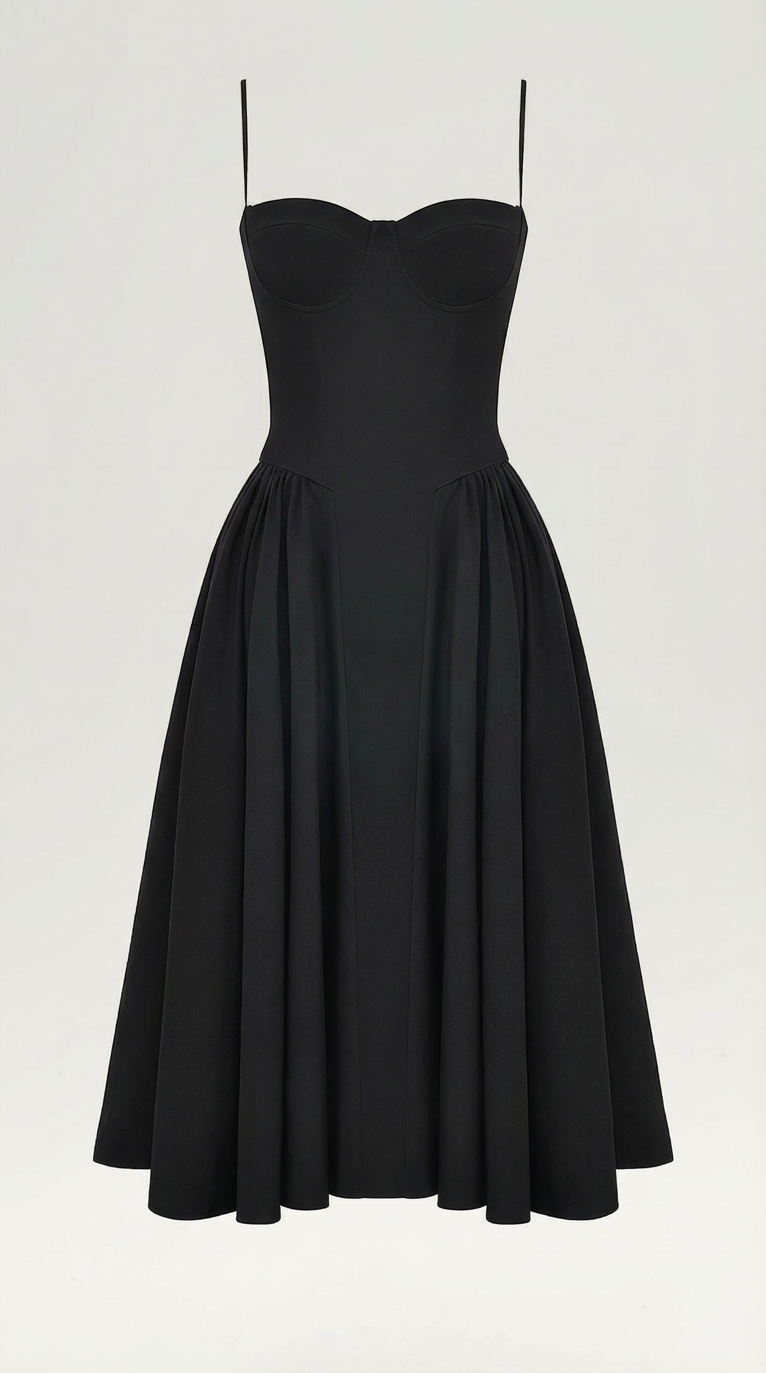 Vestido midi con diseño de corsé