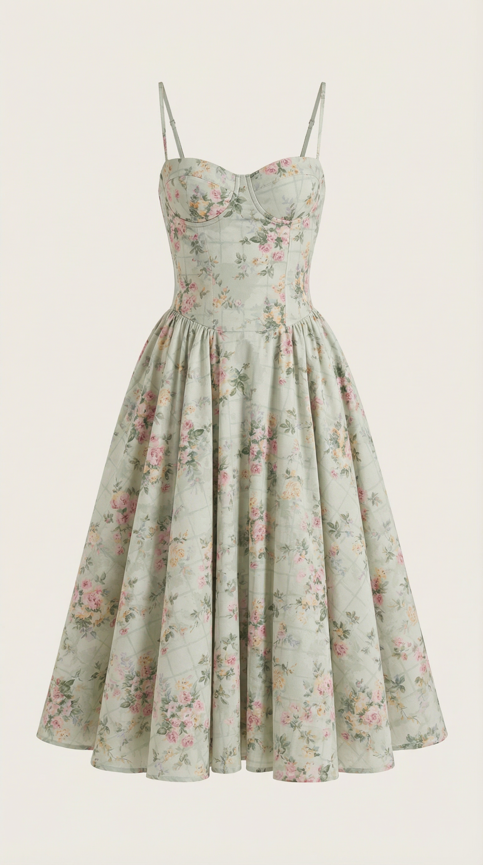 Vestido midi con diseño de corsé