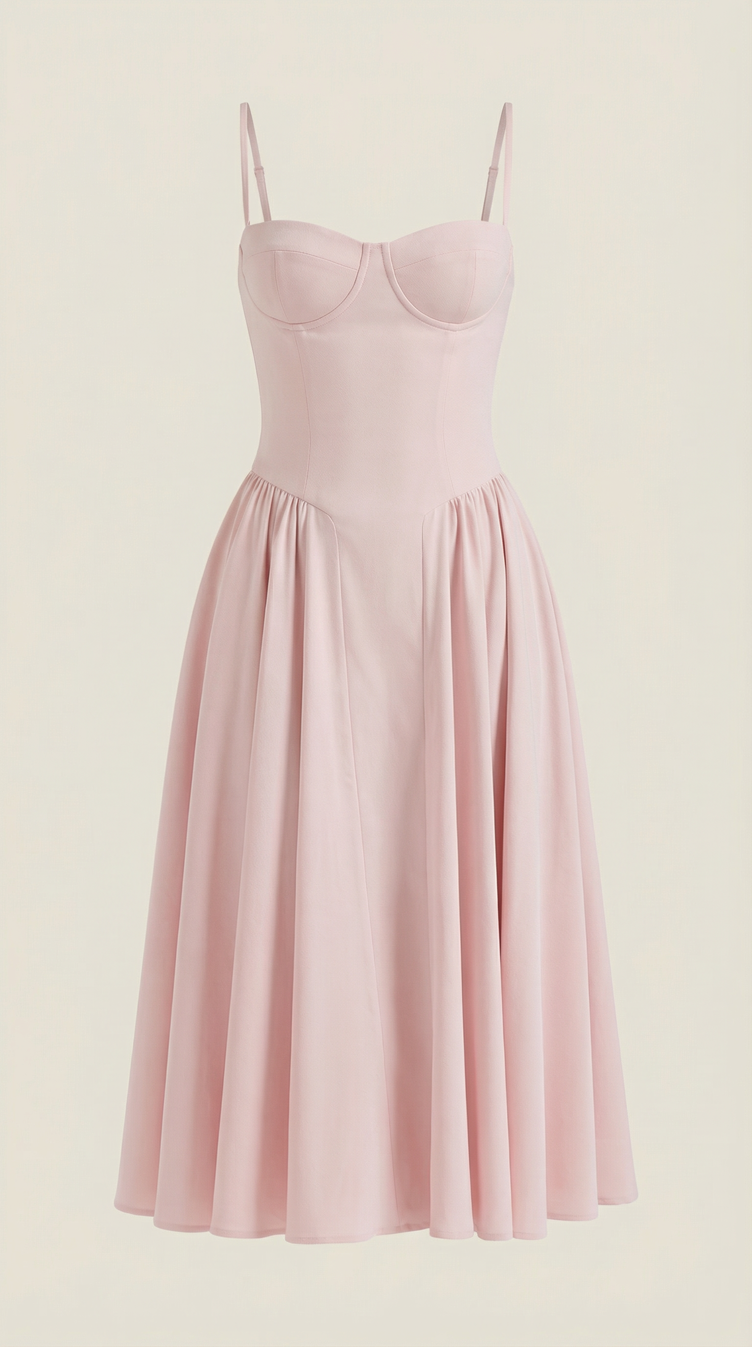 Vestido midi con diseño de corsé