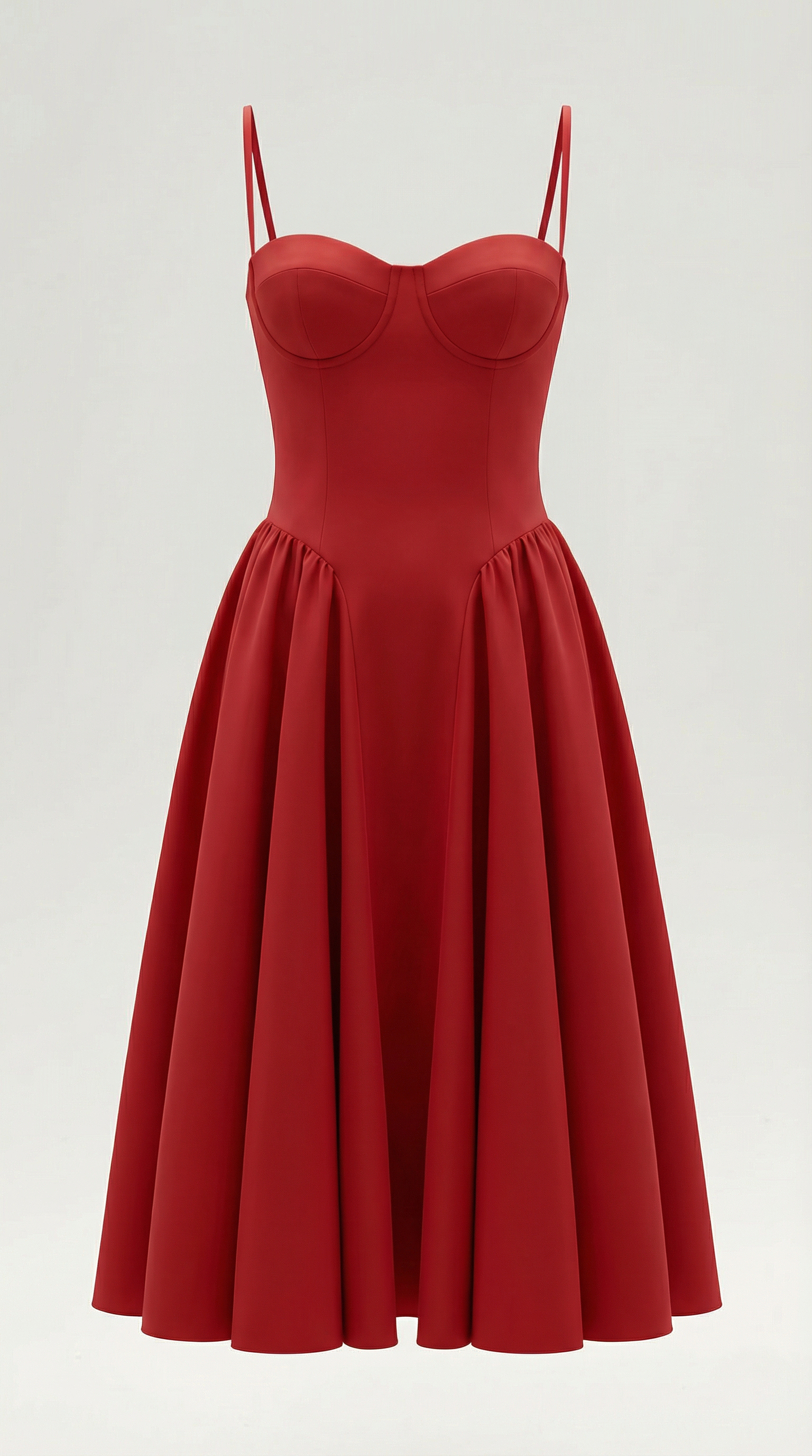 Vestido midi con diseño de corsé