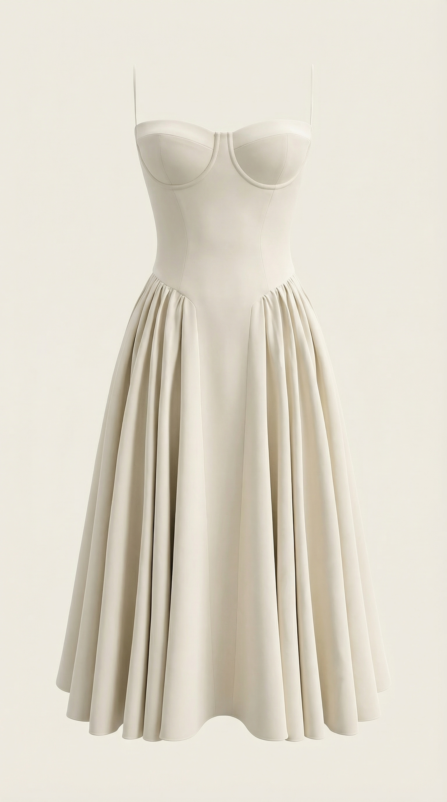 Vestido midi con diseño de corsé