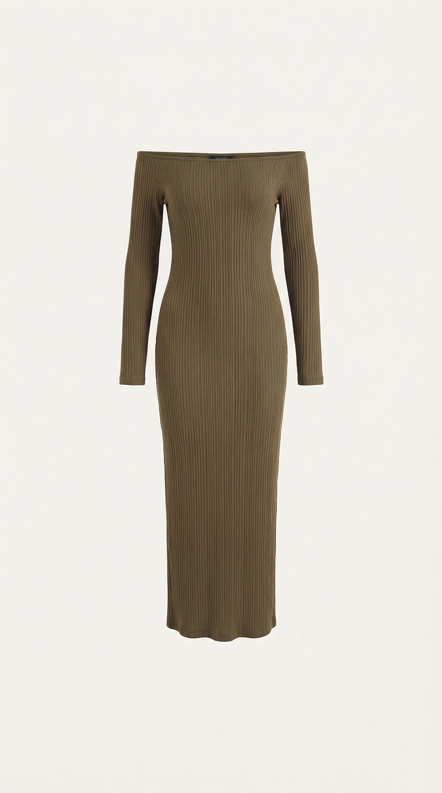 Vestido largo ajustado sin hombros