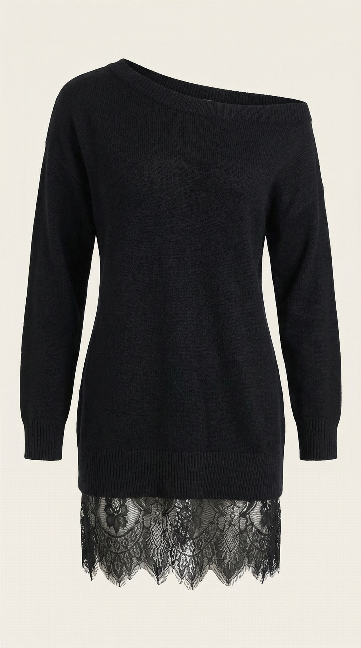 Vestido de Encaje Ajustado con Dobladillo