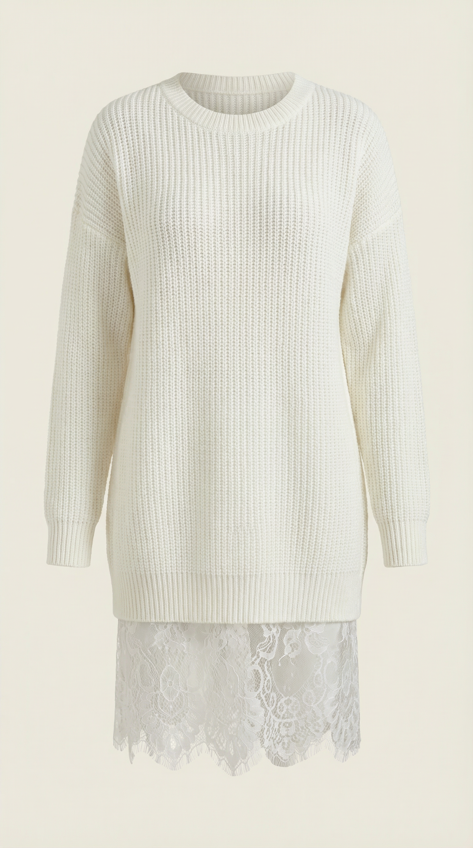 Vestido de Encaje Ajustado con Dobladillo