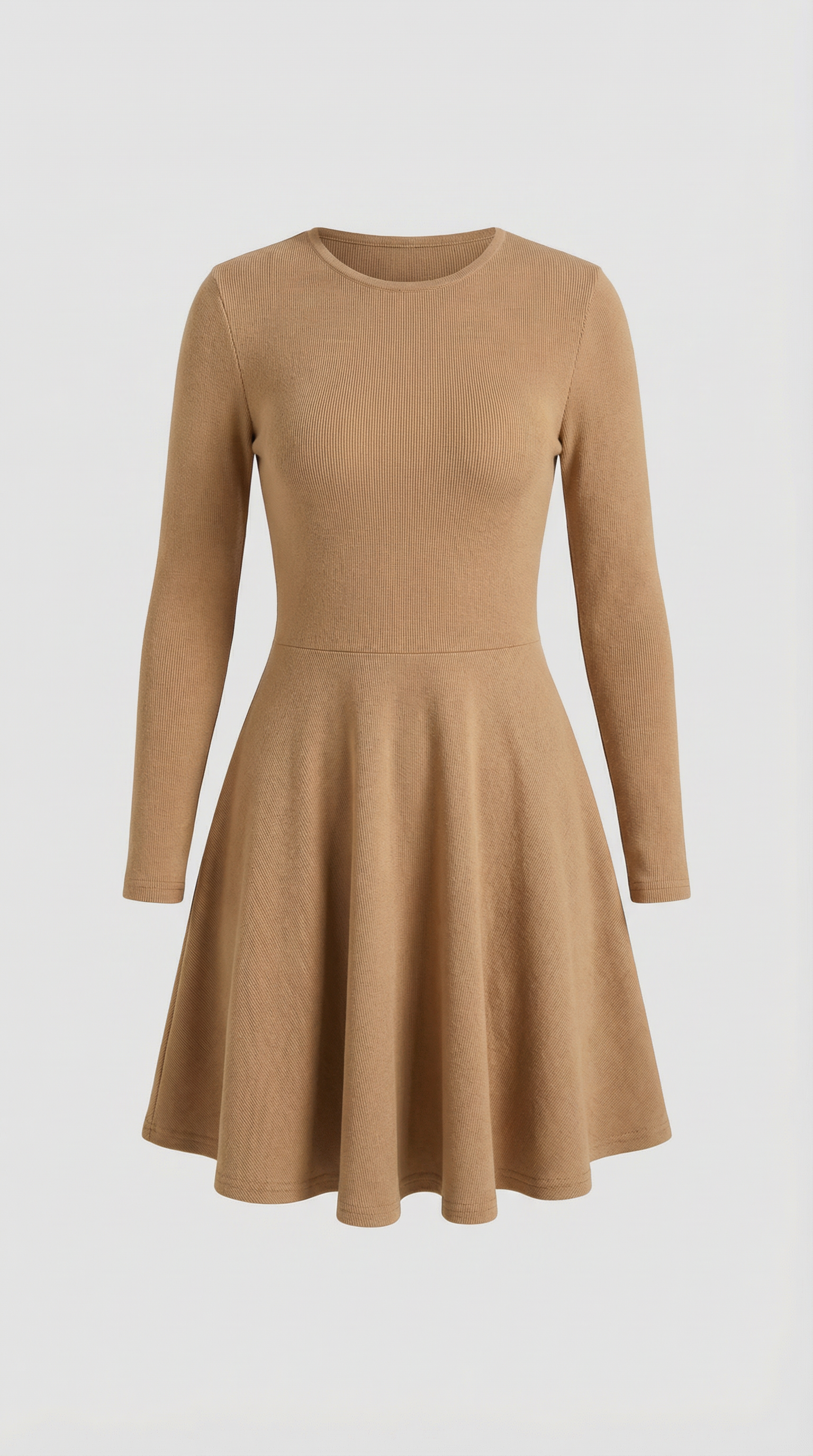 Vestido mini de manga larga fluido