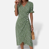 Vestido Midi Cruzado Estampado Floral