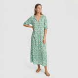 Vestido Largo Boho Chic Estampado Ikat