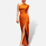 Vestido Maxi Un Hombro Elegante