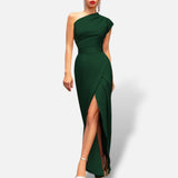 Vestido Maxi Un Hombro Elegante