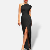 Vestido Maxi Un Hombro Elegante