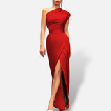 Vestido Maxi Un Hombro Elegante