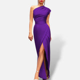 Vestido Maxi Un Hombro Elegante