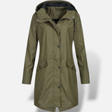 Chubasquero Largo Capucha Impermeable