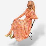 Vestido Largo Estampado Floral Cintura
