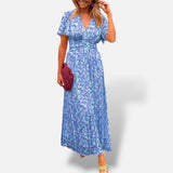 Vestido Largo Estampado Floral Cintura