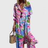 Vestido Midi Floral con Botones