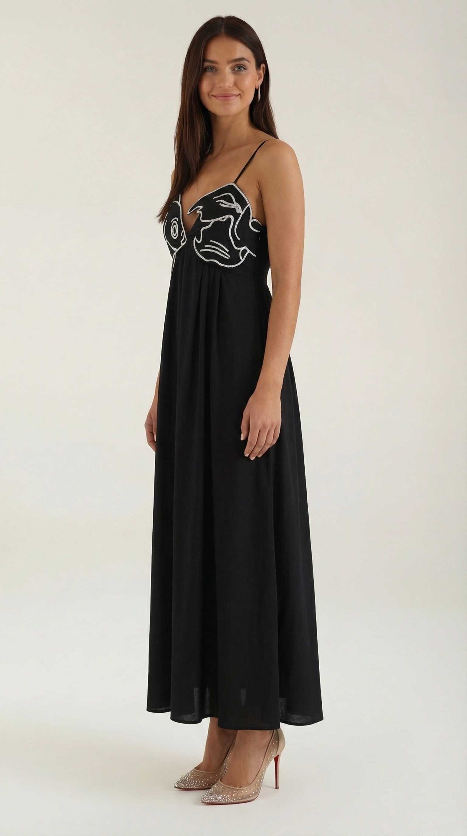 Vestido maxi con bordado elegante