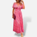 Vestido Largo Estampado Floral Cintura
