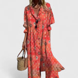 Vestido Midi Floral con Botones