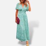 Vestido Largo Estampado Floral Cintura