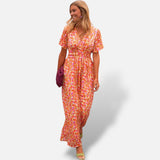 Vestido Largo Estampado Floral Cintura