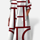 Vestido Estampado Geométrico Con Bolsillos