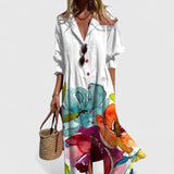 Vestido Midi Floral con Botones