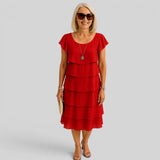 Vestido Midi Falda en Capas
