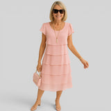 Vestido Midi Falda en Capas