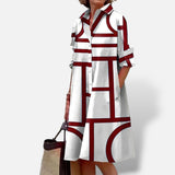 Vestido Estampado Geométrico Con Bolsillos