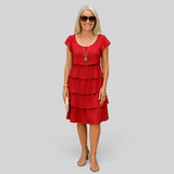 Vestido Midi Falda en Capas