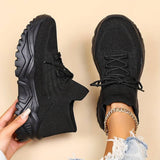 Zapatillas Malla Cordones Suela Gruesa