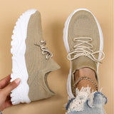 Zapatillas Malla Cordones Suela Gruesa