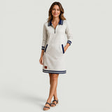 Vestido Corto Polo Cremallera Estilo Sporty