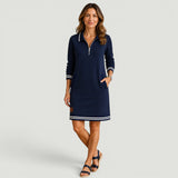 Vestido Corto Polo Cremallera Estilo Sporty